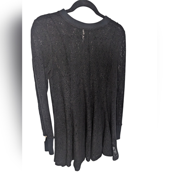 Free People black sheer tunic/mini dress - Picture 2 of 8
